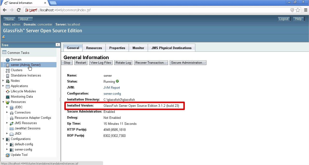 9912 Como descobrir a versão do glassfish instalada? Senior
